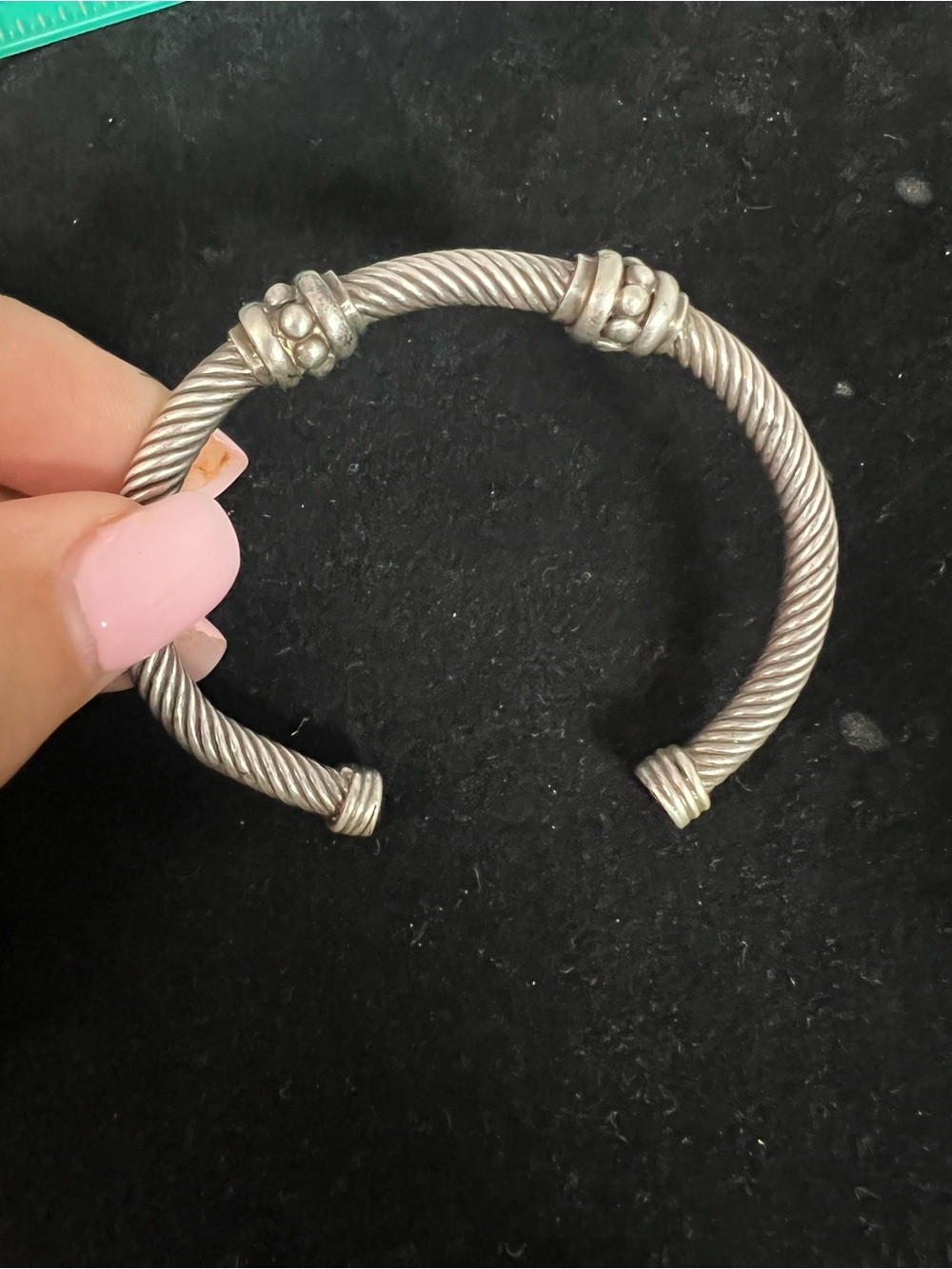 925 STERLING SILVER MEXICO CABLE CUFF SOLID AND HEAVY